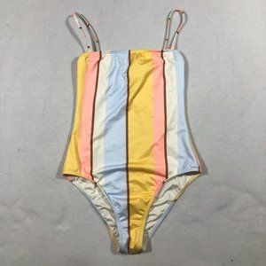 Billabong Swimsuit Women Small Feeling Sunny One Piece Stripe ABJX100111 NEW $86